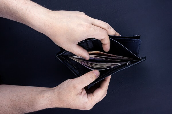 man holding wallet